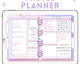 Simple All-In-One Digital Planner, Undated Planner, Minimalist Planner, Daily, Weekly, Monthly, Pastel, iPad GoodNotes Planner