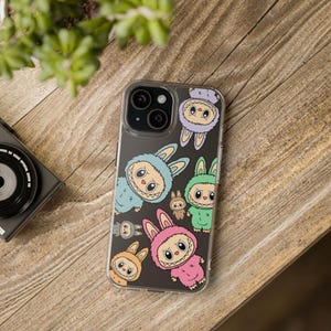Labubu Clear Phone Case, Labubu Phone Cover, Protective Clear Case, Gift for Labubu Lovers, Fun Phone Accessory, Iphone, Samsung Galaxy S24