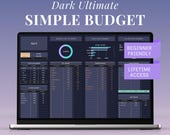 Dark Simple Budget Planner Google Sheets Monthly Budget Spreadsheet Excel Weekly Income Template Biweekly Budgeting Paycheck Expense Tracker