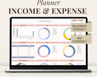 Income & Expense Annual Budget Planner Spreadsheet Finance Template Monthly Budget Tracker Savings Bills Debt Tracker Excel Google Sheets