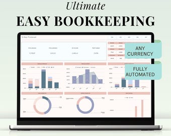 Small Business Bookkeeping Spreadsheet Template Annual Profit & Loss Easy Accounting Template Sales Tax Tracker Invoice Excel Google Sheets