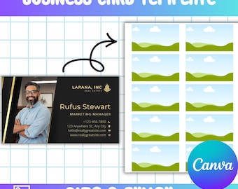 Business Card Template, 3.5”x2” Business Card Template, Business Card Svg Png, Blank Business Card, Canva Editable, DIY Business Card