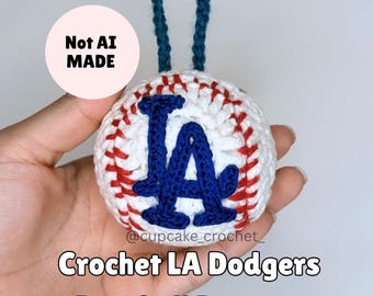 ¡PATRÓN! Patrón de crochet de béisbol de los LA Dodgers - Descarga digital - (No se entregará el producto físico)