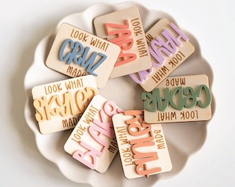 Look What I Made Magnet Sign, Kids Artwork Display with Personalized Name, Custom Laser Cut Name Sign, Display Magnet, Art Magnet