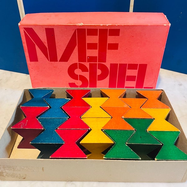 1950’s Naef Spiel Construction Buidling Blocks - Swiss Made - Authentic Original Vintage - Missing one block