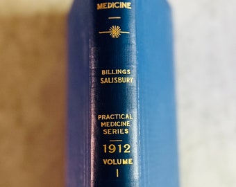 1912 Allgemeinmedizin-Buch, Praktische Medizinreihe, Vol. 1 - Hardcover - MedizinStudenten Geschenk - Bürodekoration