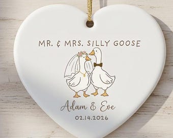 Enfeite de casamento, Enfeite de ganso, Enfeite para casais, Presente de casamento, Presente de aniversário, Presente para recém-casados, Enfeite de casamento, Lembrança de casamento