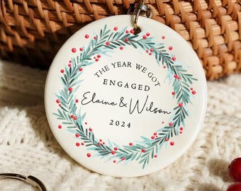 Enfeite do Ano em que Ficamos Noivados, Presentes de Lembrança para o Primeiro Casamento, Presentes para Novos Casais, Presentes de Noivado, Presentes de Casamento, Presente para Recém-Casados
