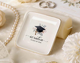 Personalized Graduation Ring Dish, Class of 2026, Jewelry Dish, Custom Gifts, Gift for Friend, Graduation Gift For Her, Senior 2026
