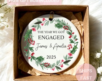 The Year We Got Engaged Ornament,1st Together Keepsake Gifts,New Couple Gifts,Engagement Gifts,Wedding Gifts,Gift for Newlywed