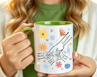 Taza para mamá, Taza personalizada para mamá, Taza con nombre de los niños, Regalos para mamá con los nombres de los niños, Regalos de cumpleaños y Día de la Madre de los hijos