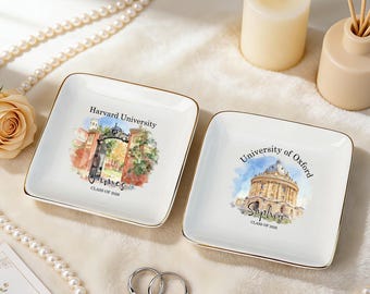 Custom University Ring Dish ,Graduation Trinket Tray , Class of 2026 Gift,graduation gift,graduation gifts for her,graduation gifts for him
