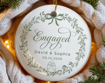 Enfeite de Noivado, Presente Personalizado para Recém-Noivos, Enfeite de Noivado, Presente de Noivado para Casais, Enfeite de Noivado, Novo Noivado