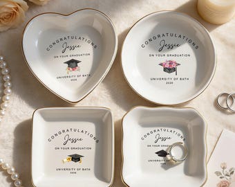 Plato personalizado para anillos de graduación, Clase de 2026, Plato para joyas, Regalo de graduación para ella, Regalos personalizados, Regalo para amiga, Graduada de 2026