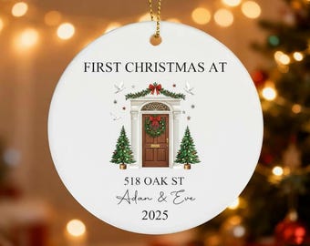 Enfeite de Natal personalizado para a nova casa em 2025, Enfeite para o primeiro Natal na nova casa, Bola de Natal para a nova casa, Decoração para a nova casa, Presente para a nova casa