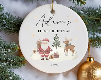 Custom Baby's First Christmas Baubles,Custom Keepsake Christmas Ornament, New Baby Gifts,Christmas Gifts for Kids,Christmas Tree Decor