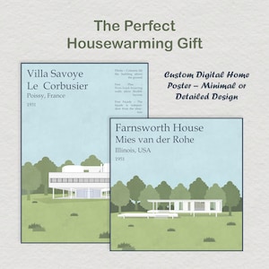 Minimalist Custom Home Illustration: Personalized Architectural Art (Digital Download)