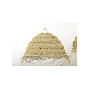 Moroccan doum pendant light – handmade palm leaf suspension, boho natural ceiling lamp