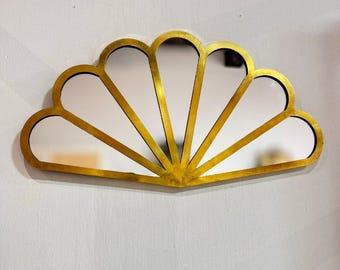 Handmade Moroccan Brass Shell Mirror: Bohemian Chic Wall Decor