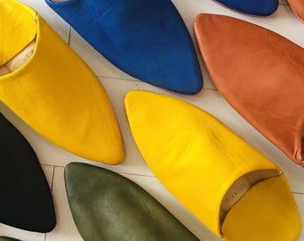Handgemaakte Marokkaanse leren babouchepantoffels: uniseks indoor outdoorschoenen
