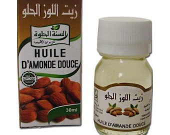 Aceite de almendras dulces marroquíes prensado en frío: aceite portador vegano para la piel, el cabello y masajes.