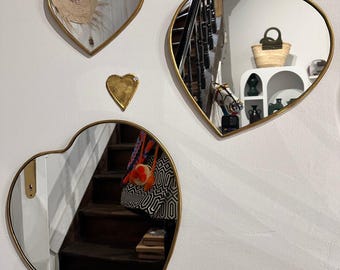 Handmade Moroccan Brass Heart Mirror: Boho Chic Wall Decor