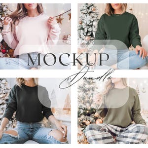 Gildan 18000 Mockup Bundle, Sweatshirt Crewneck Mockup Bundle Print On Demand, Apparel Mockup Bundle, Gildan Mockup Bundle Instant Download