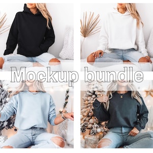 Gildan 18000 Mockup Bundle, Sweatshirt Crewneck Mockup Bundle Print On Demand, Apparel Mockup Bundle, Gildan Mockup Bundle Instant Download