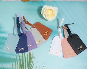Personalized Leather Luggage Tag - Monogrammed Travel Gift