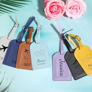 Custom Name Luggage Tags, Wedding Place Card, Monogrammed luggage tags, Bridesmaid Gifts, Wedding Favors, Bridal Shower Gifts, Giveaway Gift