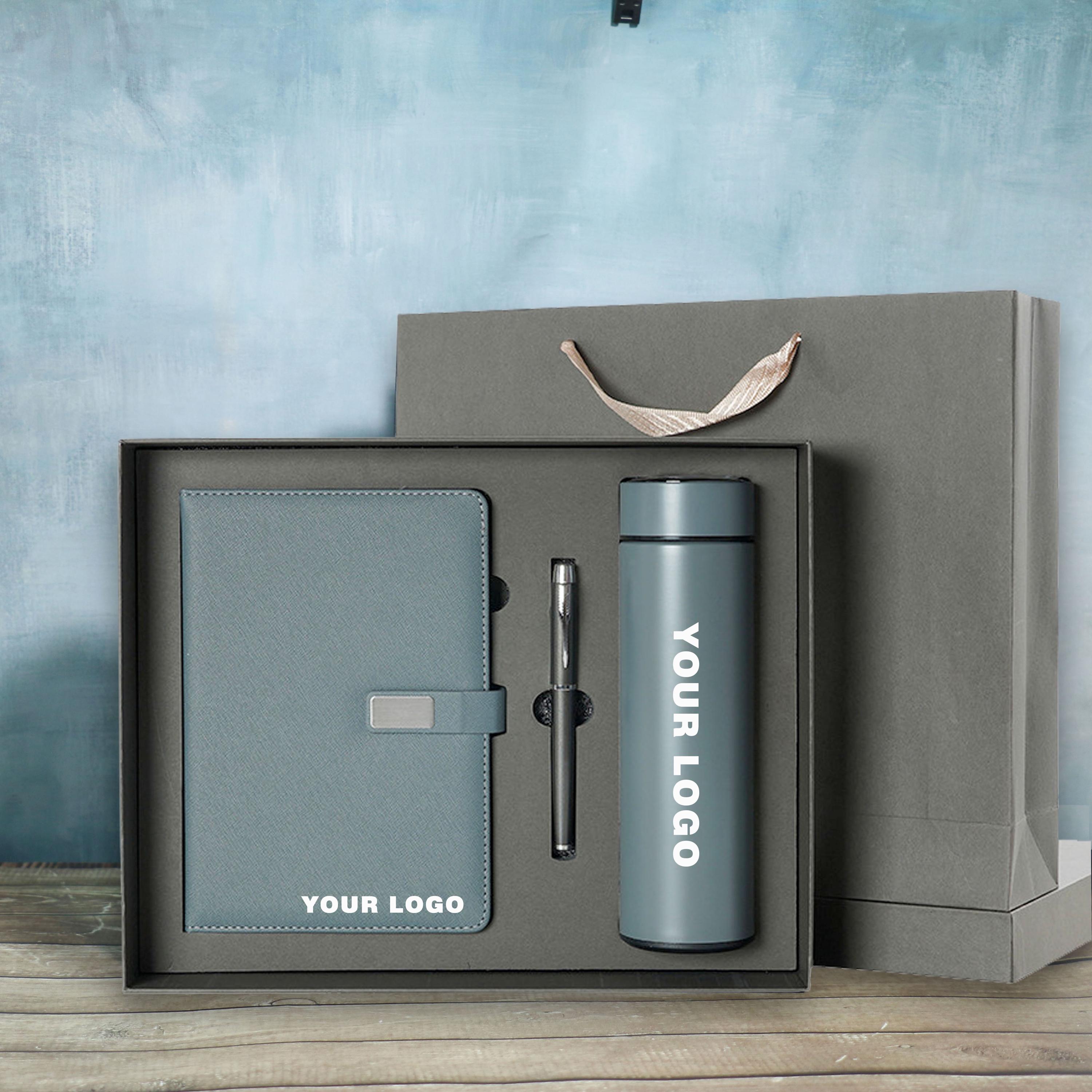 Custom Business Logo Notebook Gift Set – Personalized Corporate Journal ...