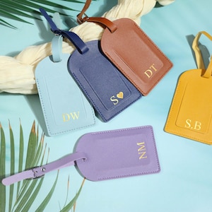 Monogrammed Luggage Tags, Personalized Leather Luggage Tag,Custom Wedding Luggage Tag,Travel Gift for Her,Bridesmaid Gifts,Travel Gifts