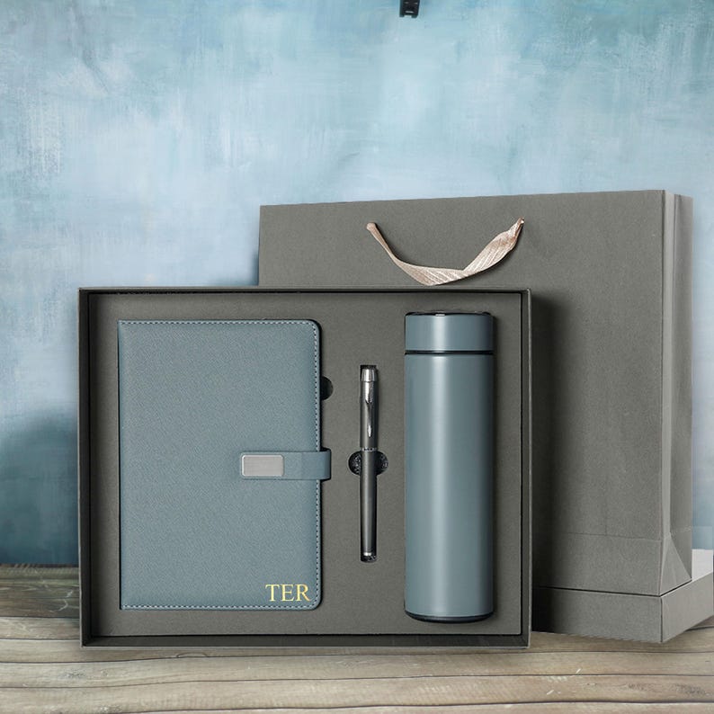 Personalized Luxury Notebook Gift Set – Custom Leather Journal, Pen ...