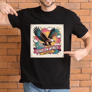 Soar on Wings PNG • Isaiah 40:31 Bible Verse Eagle • Christian Sublimation for Shirt, Mug & Print