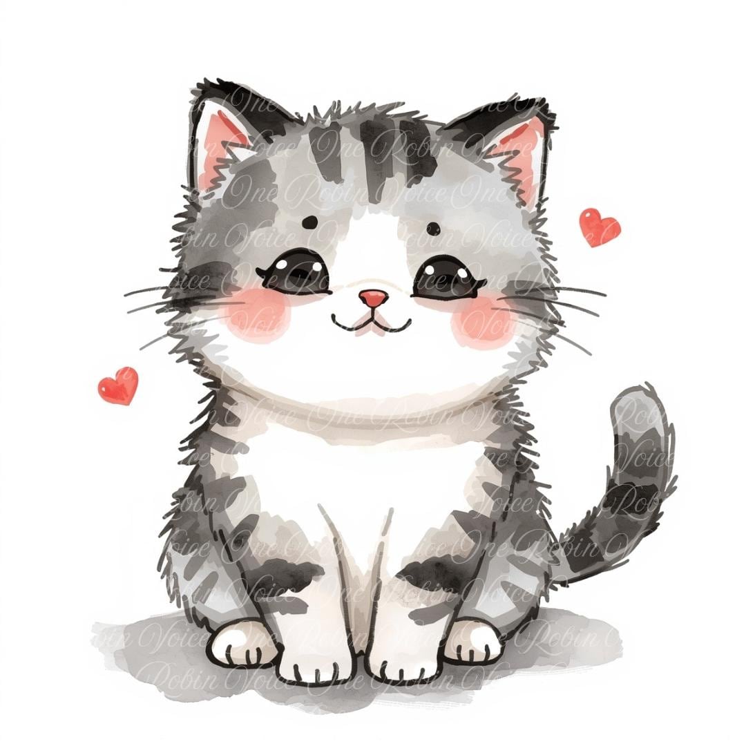 Cute Cat Clipart | Kawaii Cat Digital Download | Sublimation Graphics ...