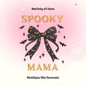Spooky MAMA Applique Embroidery Design,Halloween Embroidery File,Spooky Season Embroidery Design,Machine Embroidery File