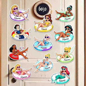 Personalized Disney Princess Float Fridge Magnet, Bikini Character Custom Shape Magnet, Inflatable Die Cut Magnet, Disney Cruise Decoration