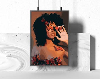 Black Woman Art, Modern Art, Black Woman Wall Art, Black Girl Wall Art, African wall art, Black girl art, Wall Art Digital, Fashion Art