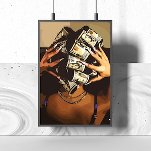 Black Queen Art Print: Melanin Magic, Afrocentric Woman (Digital Download