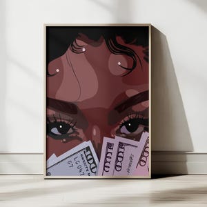 Black Queen Art Print: Melanin Magic, Afrocentric Woman Illustration (Digital Download)
