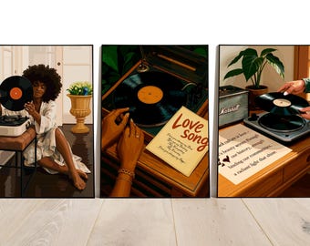 Black Woman Art, 3 set Art, Black Woman Wall Art, Black Girl Wall Art, African wall art, Black girl art, Wall Art Digital, Digital Download