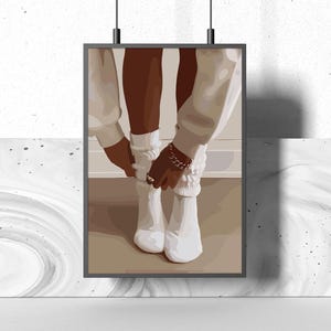 Black Queen Art Print: Melanin Magic, Afrocentric Woman, Shoe Art (Digital Download)