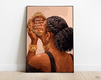 Black Woman Art, Gold Art, Black Woman Wall Art, Black Girl Wall Art, African wall art, Black girl art, Wall Art Digital, Fashion Art