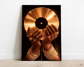 Black Woman Art, Black Girl Magic, Black Woman Wall Art, Black Girl Wall Art, Afro wall art, Black girl art, Vinyl Music Art, Fashion Art