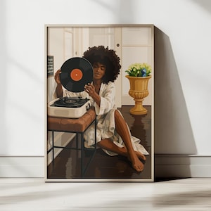 Black Queen Art Print: Melanin Magic, Afrocentric Woman (Digital Download)