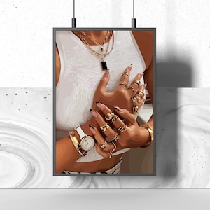 Black Queen Art Print: Melanin Magic, Afrocentric Woman (Digital Download)