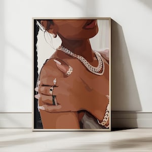 Black Queen Art Print: Melanin Magic Afrocentric Woman (Digital Download