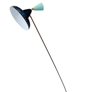 Italian Brass Floor Lamp | Mid Century Modern Stilnovo 1950s Lighting | Retro Standing Lamp