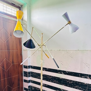 Modern Italian Brass Floor Lamp 3 Light Design Modern Lighting Mid Century Floor Lamp For Interior Decor Brushed Brass
