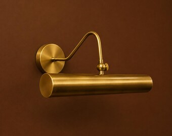 Handmade Brass Picture Light | Mid-Century Modern Gallery Wall Lamp